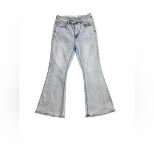 Nine Planet High Rise Flare Jeans Light Wash Stretch Denim Size 11
